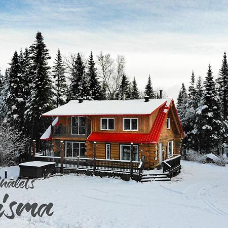 Les Chalets Tourisma - Chalet En Bois Rond Avec Spa Et Lac Prive - Le Caribou Sainte-Catherine Exterior photo